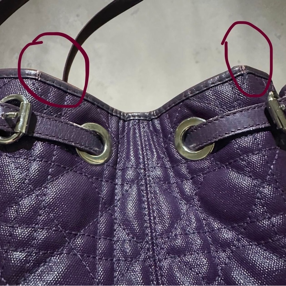 ❌SOLD❌Christian Dior Panarea Cannage Purple Tote Bag with Charm - Picture 14 of 15